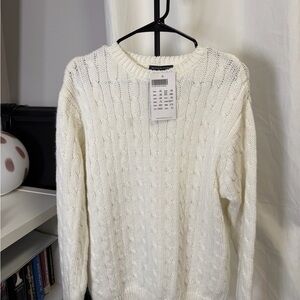 Brandy Melville Cream Cable Knit Sweater